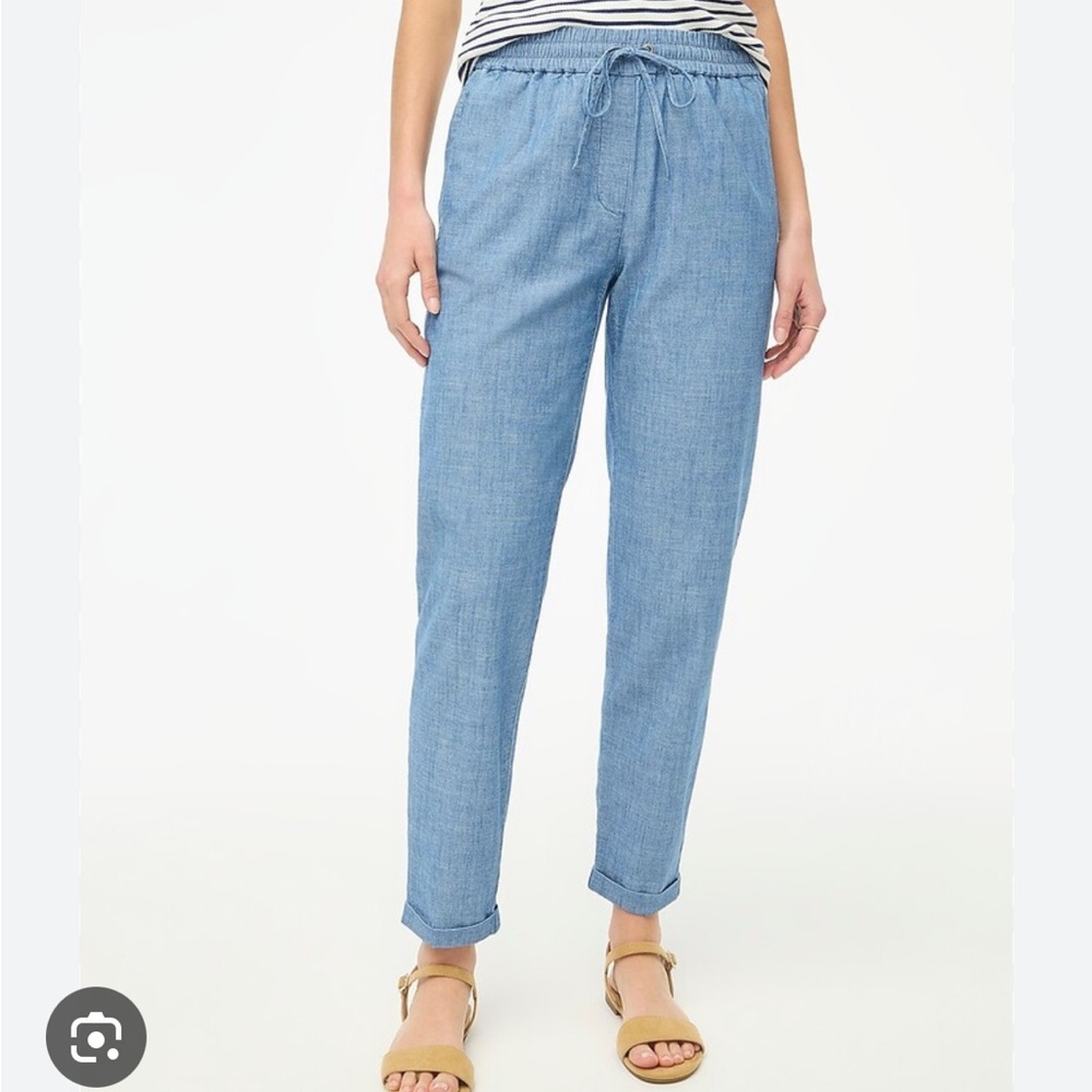 J Crew Factory NWT Women’s Chambray Linen Drawstring Pants 00